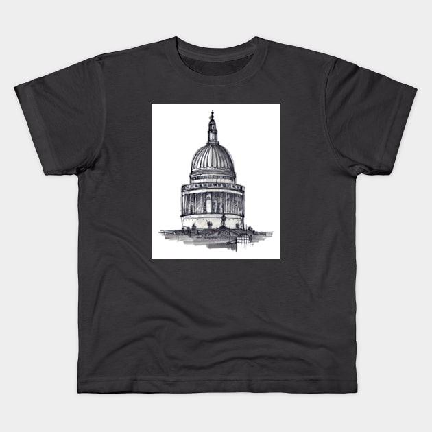 St Pauls - London - Sketch 2019 Kids T-Shirt by tomnapper